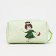 Cosmetic bag with a handle, a green color