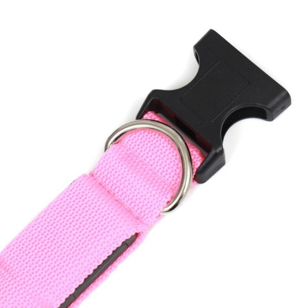Collar with backlight double strip size m, Osh 40-48 x 2.5 cm 3 glow mode pink-6