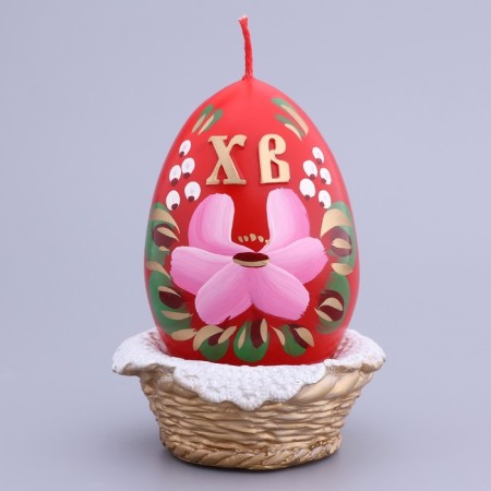 Decorative candle "Easter egg in a basket"-1