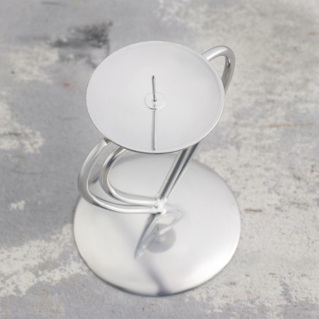 Glamur candlestick Metal for one candle, 9x10.2 cm, chrome-3