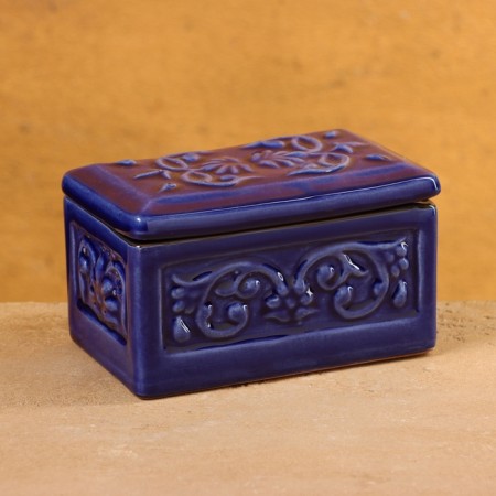 Rishtan ceramics "Aktash" Blue, 12x7cm