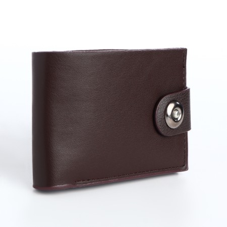 Male purse for magnet, department for cards, coins, brown color-1