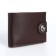 Male purse for magnet, department for cards, coins, brown color