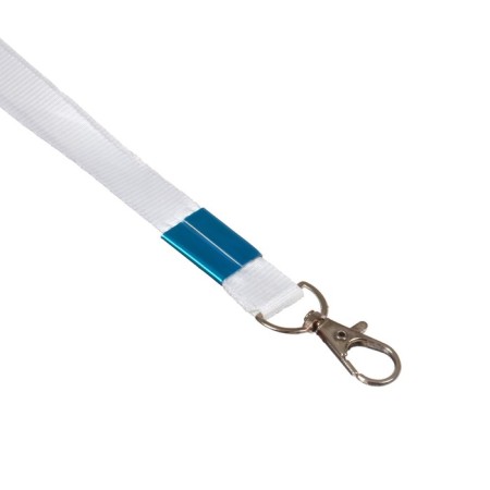 Badge tape Shirin-15 mm, length-80 cm with metal carbine, white-2