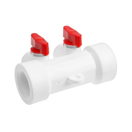 Collector Otmo P-F32*2, D = 32 mm, 2 outputs, with taps, polypropylene-1