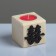 Candle in a wooden candlestick "Cube, hieroglyphs. Happiness", 6x6x6 cm, cherry aroma