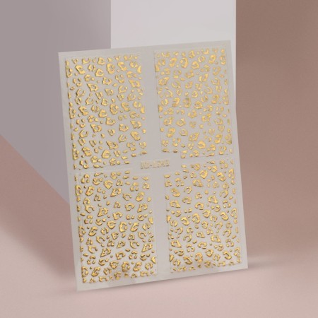 Leopard nail stickers, foil, golden color