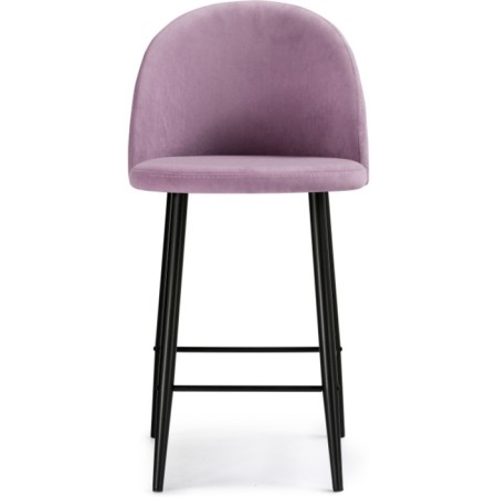 Metal amisore stool/velor, black/pink 48x53x95 cm-1