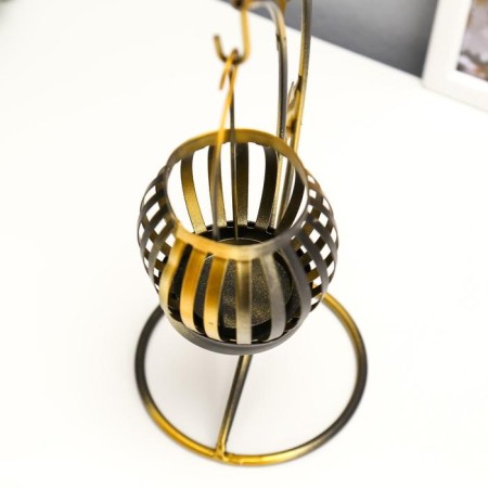 Climber Metal, 1 candle "Stars" black with gold 24.5x11x11 cm-3