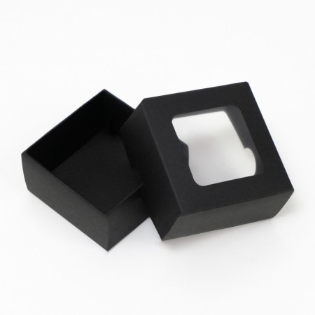 The box is folding, the lid is, with the window, black, 8 x 8 x 4 cm-2