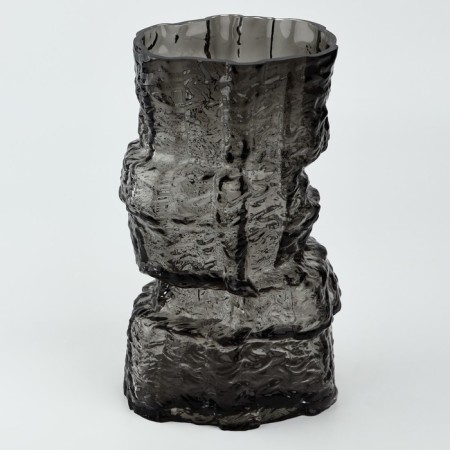 Mounter Black Flowers Vase of Black Glass 25 × 15.5 × 15.5 cm-1