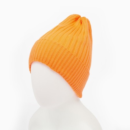 Female Winter hat, orange color, size 52-56-5