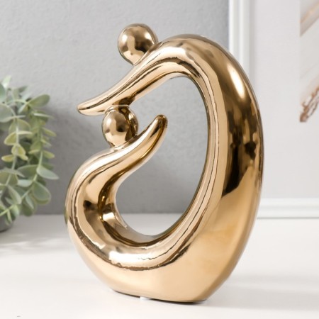Souvenir Ceramics "Abstraction. Fathers and children" gold 17x5.5x19.5 cm-3