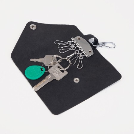 Key on the button, length 13.5 cm, 7 carbines, black color-3