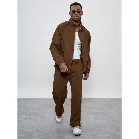 Male tracksuit, size 50, brown color-7