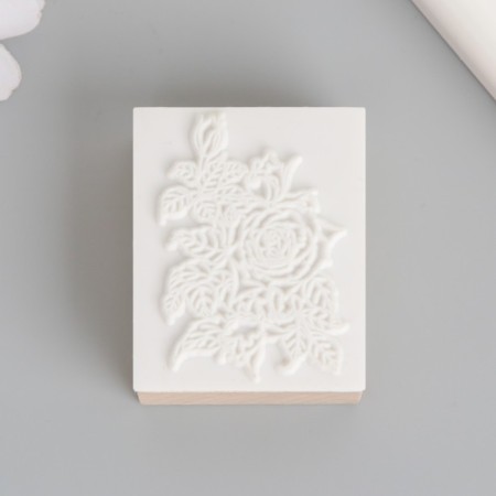 Printing wood, rubber "Bush rose" 5x4x2.5 cm-2