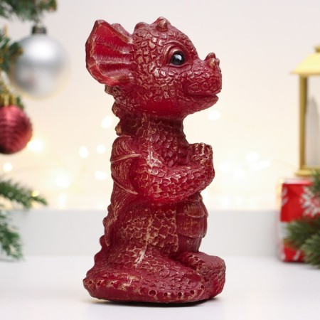 The piggy bank "Little Dragon" 10x8x16cm, red with gold-3