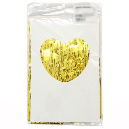 Garland "rain" with sticky tape, 2 meters, gold color-3