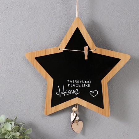Panel MDF "Cretaceous board. Star" with clothespins 1x28x28 cm