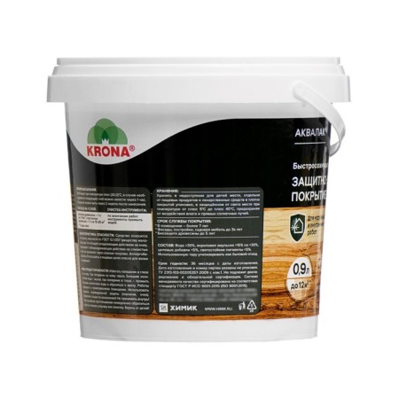 Protective-decorative varnish for wood acalac "krona" colorless 0.9 liters-4