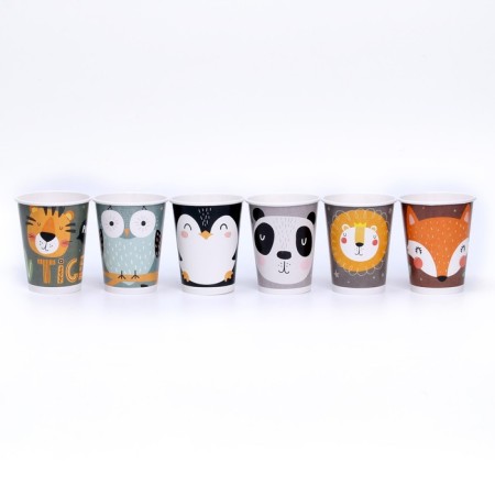 A set of paper glasses "Happy ZOO", 6 pieces, 250 ml