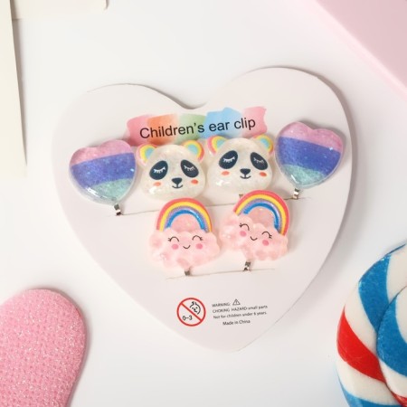 Clips of children's (3 pairs) “Chosenka” rainbow mood, color-3