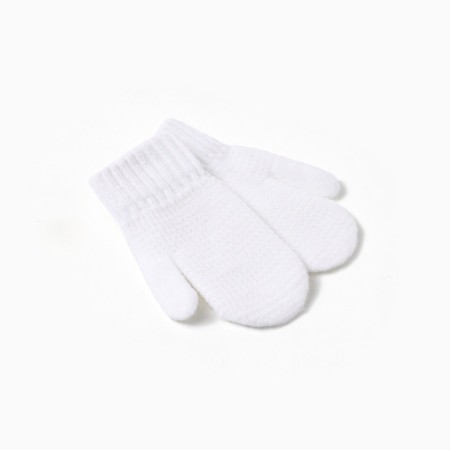 Baby mittens minku, milk color, 18 cm