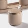 A set of ceramic cans with spoons on the stand "Pastel", 3 items: 250 ml, beige color