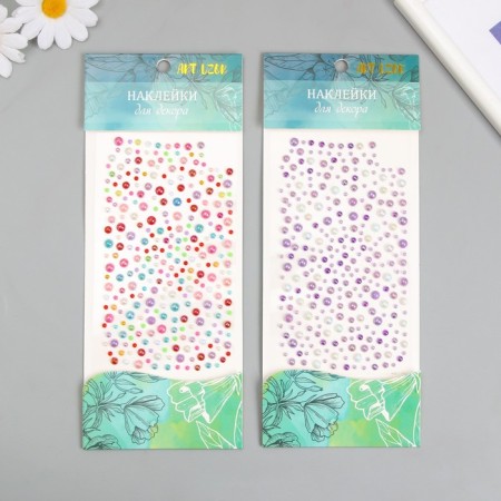 Sticking plastic rhinestones "Half -dumplings of different sizes" MIX 9.2x15.5 cm-1