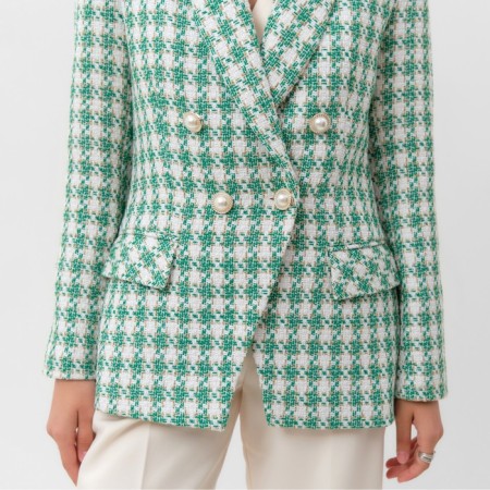 Jacket tweed double -breasted mist p. 50. Green-3