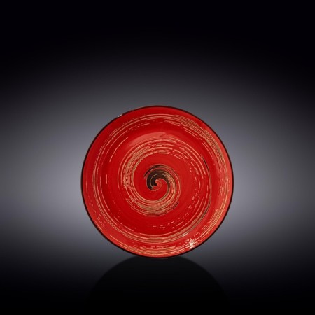 The plate round Wilmax England Spiral, D = 18 cm, red color