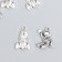 Decor for creativity Metal "Rocket and Cosmonaut" Silver Set 5+5 pcs 2.2x1.3 cm 2.1x1.6 cm 7888007