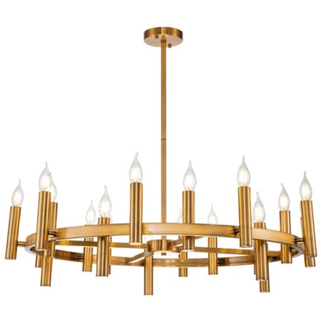 Leonardo 20XE14 rod chandelier 60W, size 90x90x30-95 cm, bronze color-1