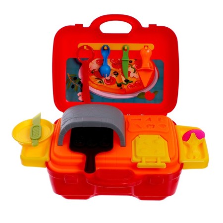 Set for playing with plasticine "Pizzeria", 4 jars with plasticine-1