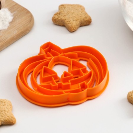 Pumpkin cookies, cutting, stamp, 9.5 × 8.5 × 1 cm, orange color-1