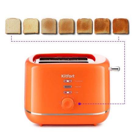 Toster KitFort KT-2050-4, 850 W, 7 fry modes, 2 toasts, orange-2