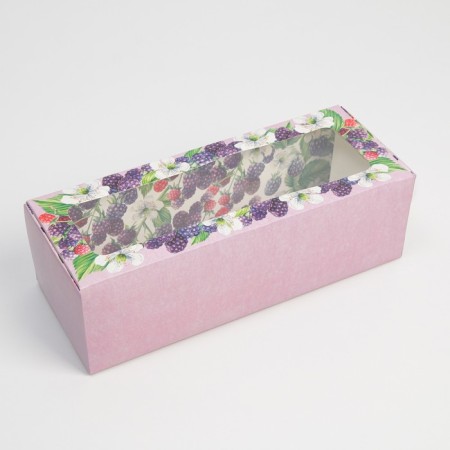 Confectionery packaging, cupcake box with a window, “berry”, 26 x 10 x 8 cm-1