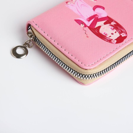 Lightning wallet, card for cards, for coins, pink color-3
