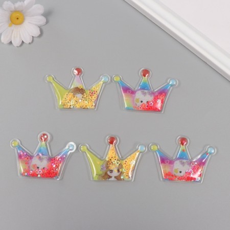 Shaker for the creativity of the PVC "Crown Princess" with a glitter mix 4.4x6.5 cm