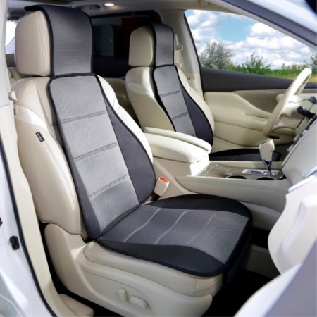 Press on the seat universal Voin Simple, eco -leather+polyester, 1pc, gray-1