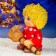 Garden figure "Brownie with a broom" 39cm
