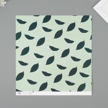 Scrapbooking paper "Avocado leaves" density 180 grams set 5 pcs 30.5x32 cm-2