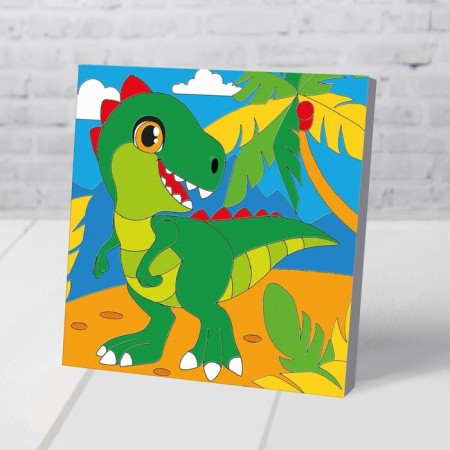 Picture on numbers for children "Dino in the Tropics", 15 x 15 cm-1