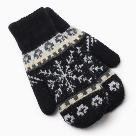 Women's mittens "snowflake" Color black, size 20-1
