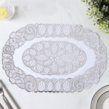 A set of lapeling lapelons “Leaves”, 46 × 30 cm, 4 pcs, PVC, silver color-3