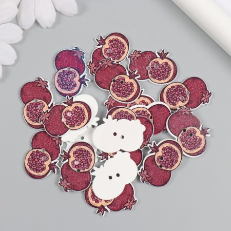 Buttons wood for creativity 2 punctures "grenade" set of 20 pcs 2.7x1.7 cm-2