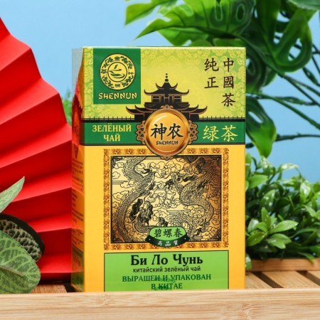 Green large -leaf tea Shennun, Biu Lo Chun, 100 g