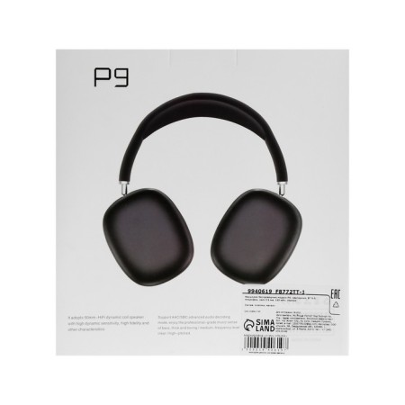 Wireless headphones P9, invoices, BT 5.0, microphone, jack 3.5 mm, 150 mAh, black-8