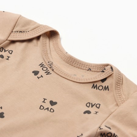 Body baby with a long sleeve, beige color, height 68-1