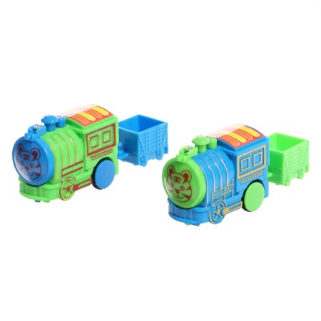 Railway "Funny Journey", 2 steam locomotives, works from batteries-10